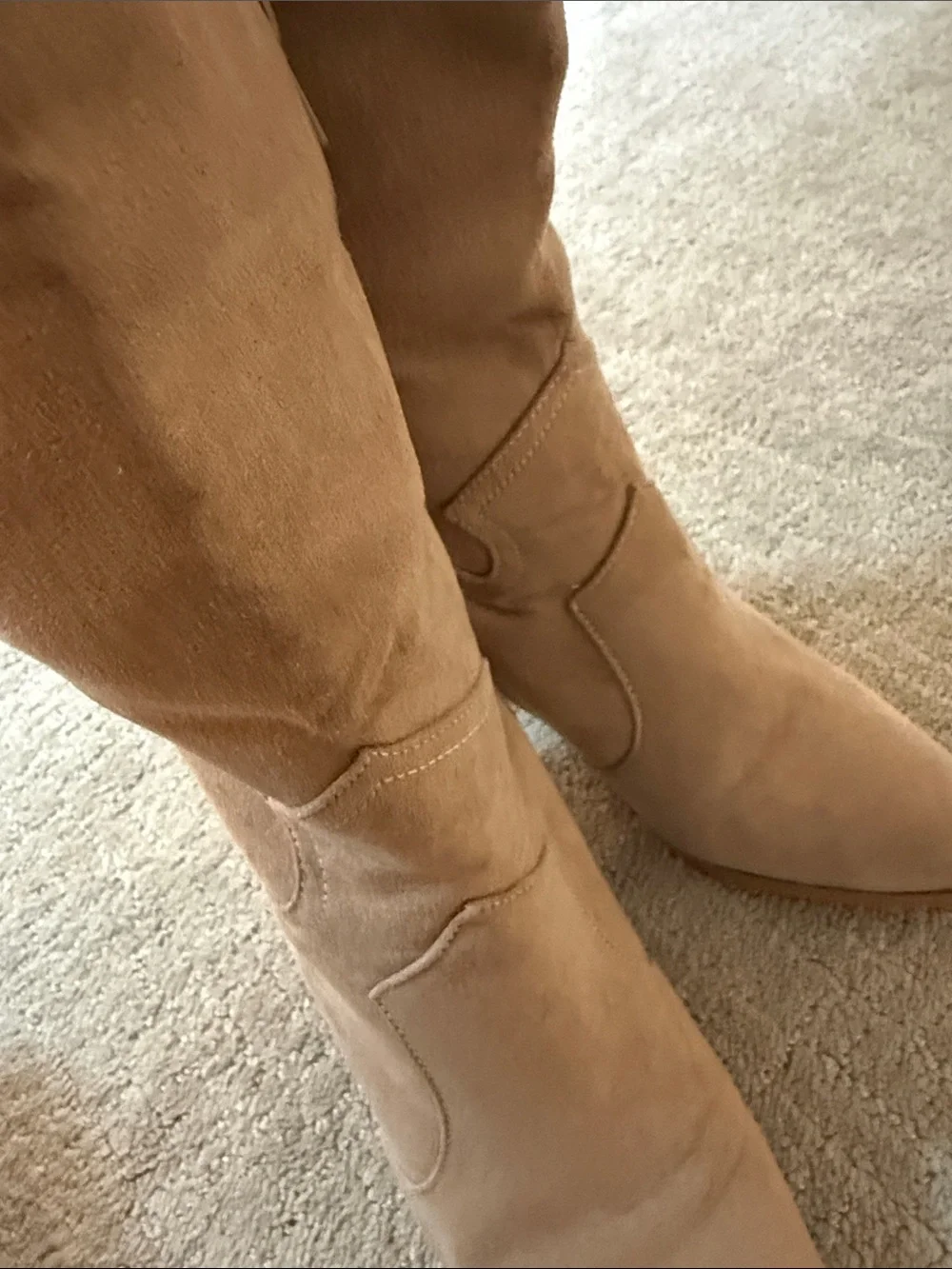 Women's Taupe Suede Knee-High Boots